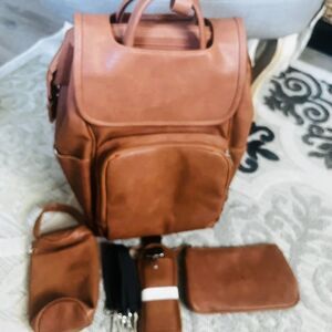 Original Vegan Leather Diaper Bag Backpack  & Accessories‎